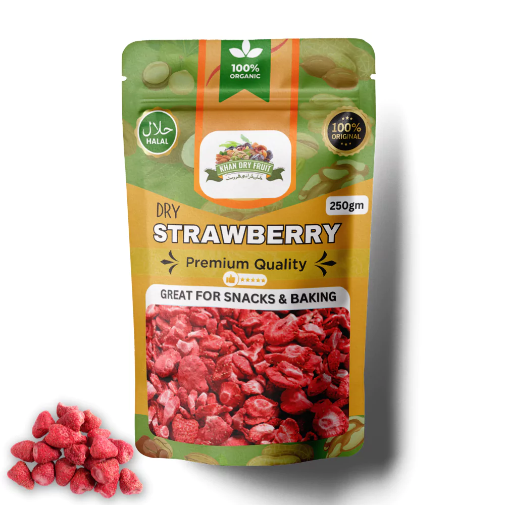 Dry Strawberry 250gm Pack Export Quality free delivery